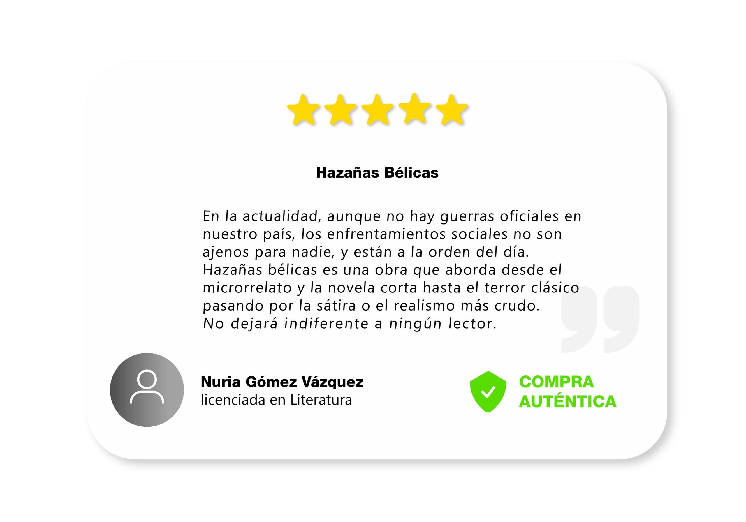 Opinión de Hazañas bélicas